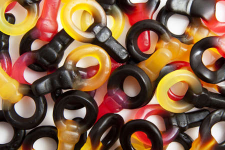 Candy keys on a pile can be used as background