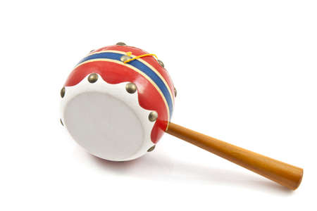 Little percussion musical instrument isolated over white