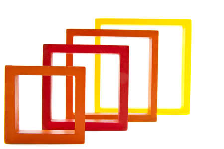 Modern colored squares isolated on a white background