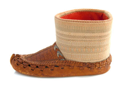 Odd old arabic shoe isolated over white