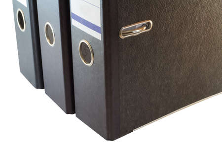 several large office folders on a white backgroundの写真素材