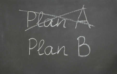 Blackboard with the image of a plan A and Bの写真素材