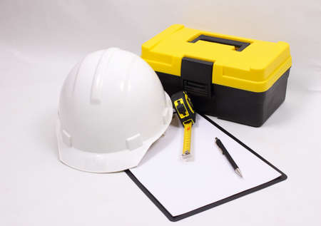 building supplies on a white backgroundの写真素材