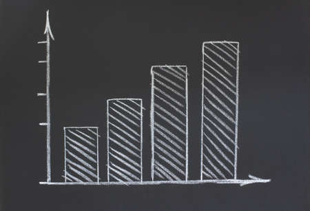 chart image with chalk on a blackboardの写真素材