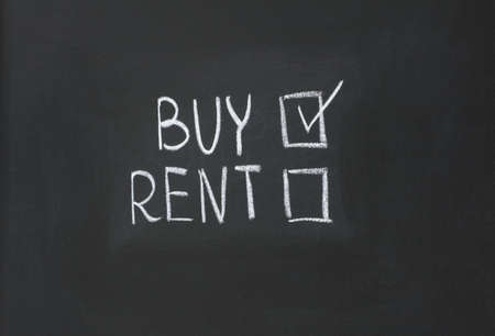 inscription in chalk on a blackboardの写真素材