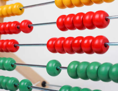 wooden abacus on white background