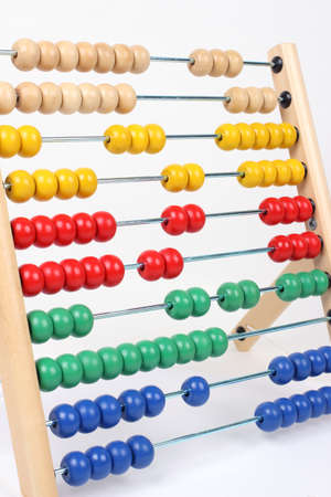 wooden abacus on white background