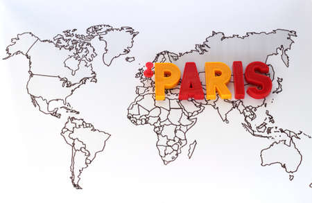 the city on the map of the globeの写真素材