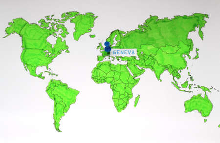 the city on the map of the globe