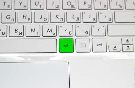 laptop keyboard close-up on an white background
