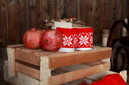 grenades and Christmas designs on mugsの写真素材