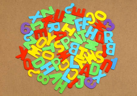 letters of the alphabet randomly arranged on a blackboard