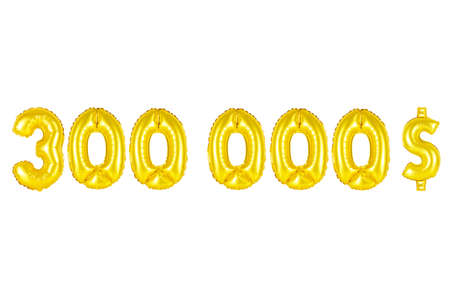 Gold alphabet balloons, three hundred thousand dollars, Gold number and letter balloon