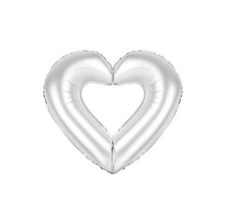 chrome (grey) alphabet balloons, heart sign, chrome (grey) number and letter balloonの写真素材