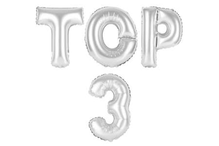 chrome (grey) alphabet balloons, top 3, chrome (grey) number and letter balloonの写真素材