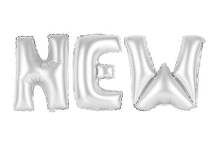 chrome (grey) alphabet balloons, new, chrome (grey) number and letter balloonの写真素材