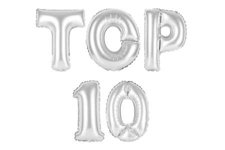 chrome (grey) alphabet balloons, top 10, chrome (grey) number and letter balloonの写真素材