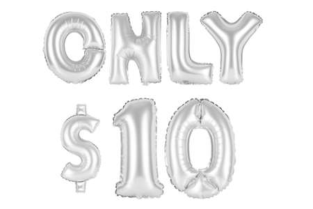 chrome (grey) alphabet balloons, only ten dollars, chrome (grey) number and letter balloonの写真素材
