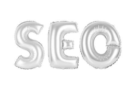chrome (grey) alphabet balloons, SEO, search engine optimization, chrome (grey) number and letter balloonの写真素材