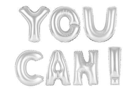 chrome (grey) alphabet balloons, you can, chrome (grey) number and letter balloonの写真素材