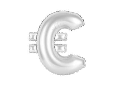 chrome (grey) alphabet balloons, euro sign, chrome (grey) number and letter balloonの写真素材