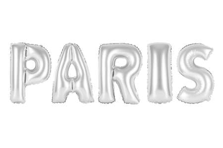chrome (grey) alphabet balloons, paris, chrome (grey) number and letter balloonの写真素材