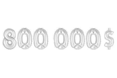 chrome (grey) alphabet balloons, eight hundred thousand dollars, chrome (grey) number and letter balloonの写真素材