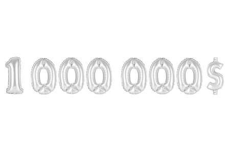 chrome (grey) alphabet balloons, one million dollars, chrome (grey) number and letter balloonの写真素材