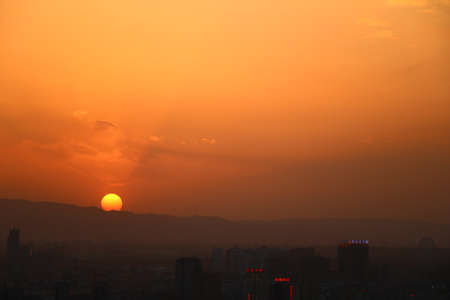 the setting sun