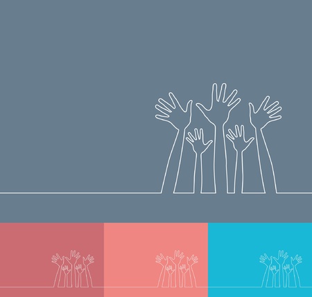 Simple line illustration of hands vector. のイラスト素材