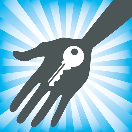 Hand holding a house key design. のイラスト素材