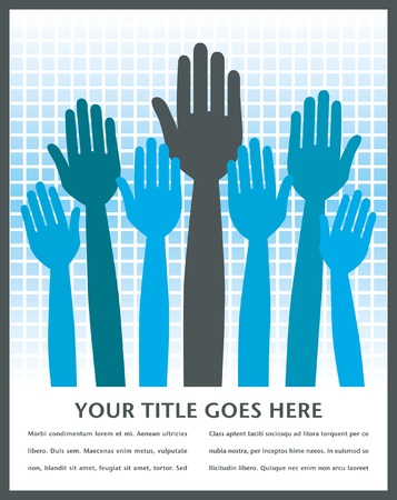 Voting hands design with space for text. のイラスト素材