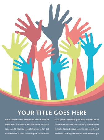 Happy hands with copy space vector. のイラスト素材