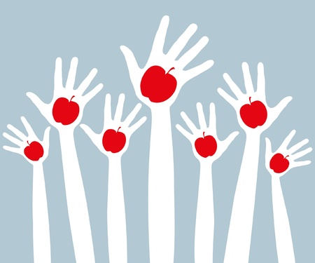 Healthy apple hands design. のイラスト素材