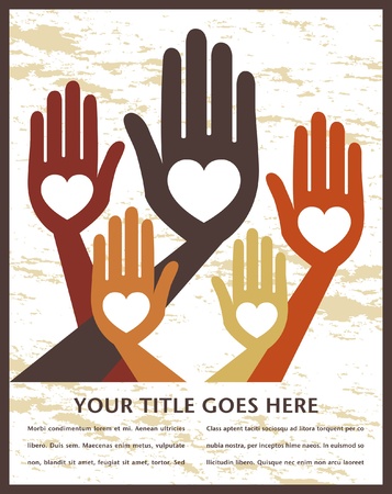 Loving happy hands design with copy space. のイラスト素材