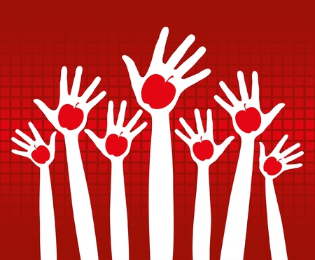 Healthy apple hands design. のイラスト素材