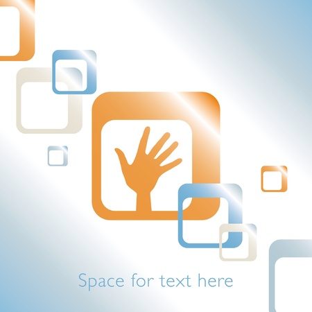 Hand design with space for text.のイラスト素材