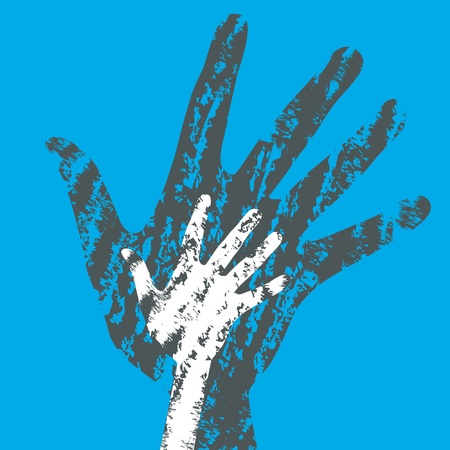 Textured overlapping hands design. のイラスト素材