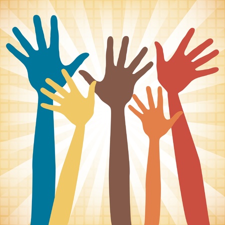 Happy hands design. のイラスト素材