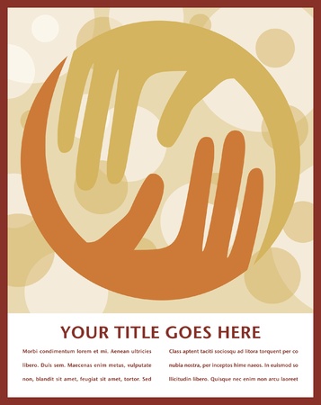 Natural caring hands vector design with copy space. のイラスト素材