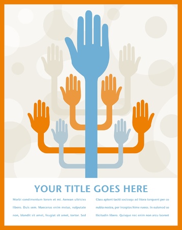 Working together vector design with text space. のイラスト素材