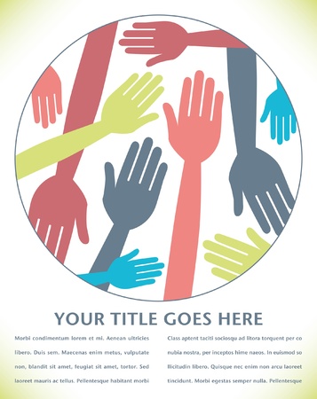 Funky hand pattern design with copy space. のイラスト素材