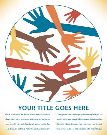 Funky hand pattern design with copy space. のイラスト素材