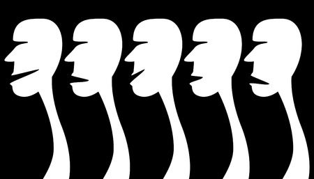 Queuing humans vector illustration. のイラスト素材