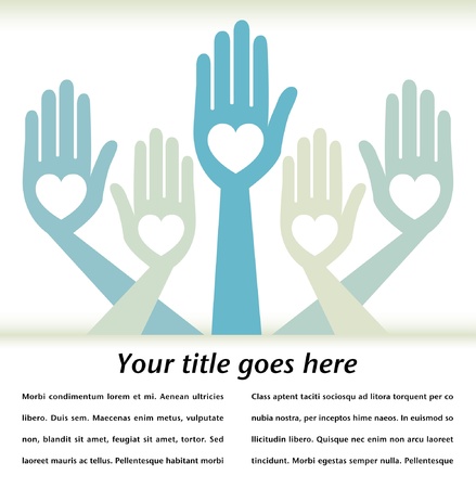 Helpful hands design with text space. のイラスト素材