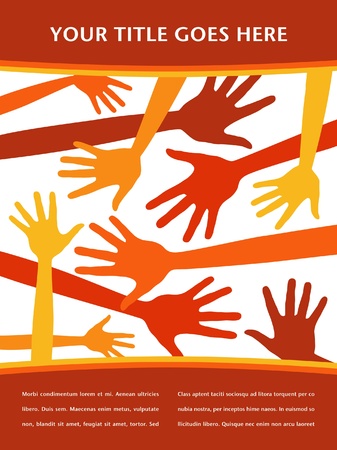 Random hands pattern. のイラスト素材