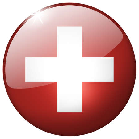 Switzerland Round Glass Buttonの写真素材