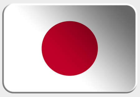 Japan 3D button on white backgroundの写真素材