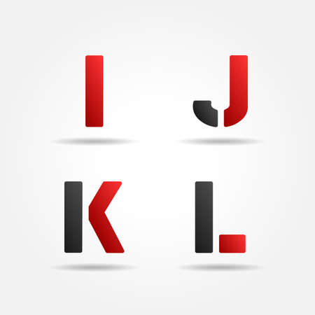 ijkl red stencil lettersのイラスト素材