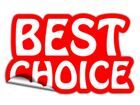 Best choice red sticker isolated on white backgroundの写真素材